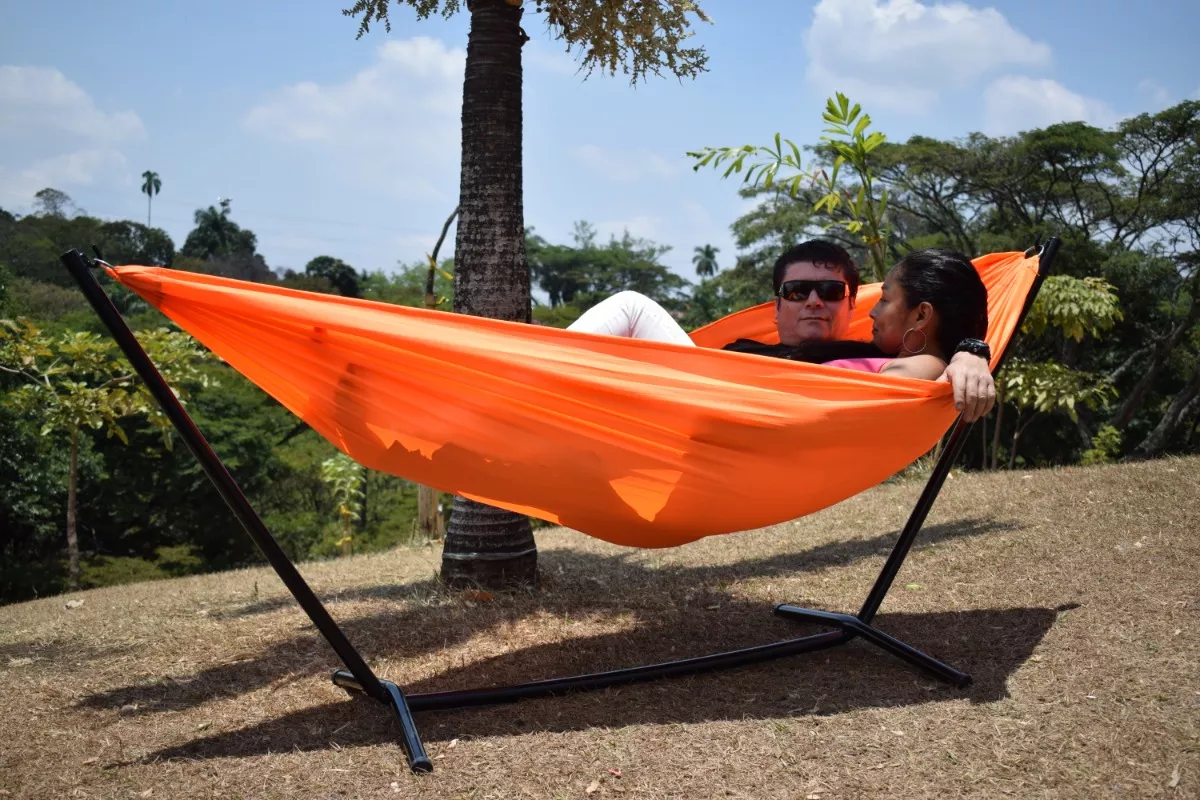 Hamaca Portátil Soporte Negro Desarmable + Más Estuche - Imagen 7