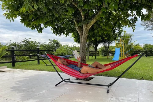 Hamaca Portátil Soporte Negro Desarmable + Más Estuche - Imagen 4