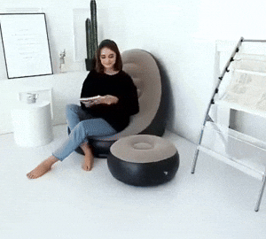 Puff Sofa Sillin Inflable Premium + Reposa Pies