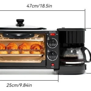 Horno Eléctrico + Cafetera + Sarten 3 En 1 Sokany